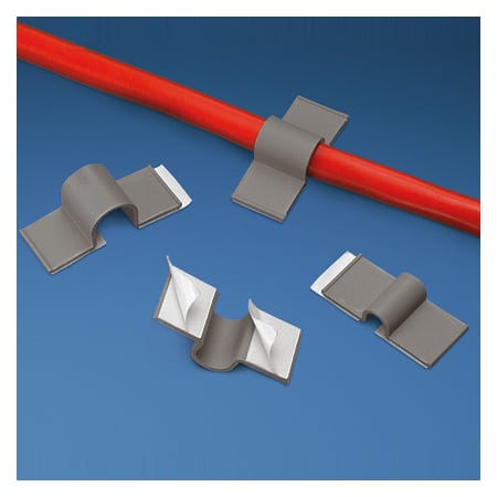 Panduit Cable Clip, PVC, 1/2 in Bundle Dia., Gray, 1.72 in L, 100 PK A2C50-A-C8